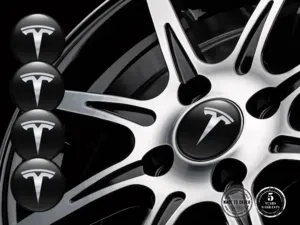 Tesla Édition Autocollants Roue Logos Bombés de Luxe